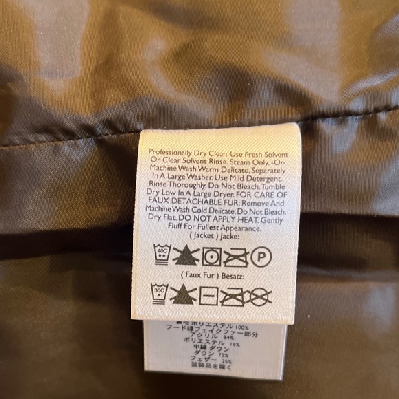 Eddie Bauer Women’s Premium Goose Down Vest Faux Fur Collar Brown Small - Picture 7 of 12